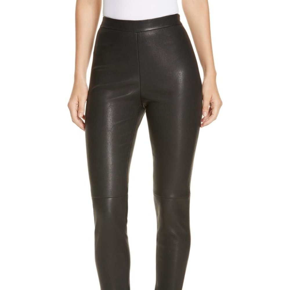 HUGO BOSS Simounia 100% Genuine Lambskin Leather Leggings NWT Size 2